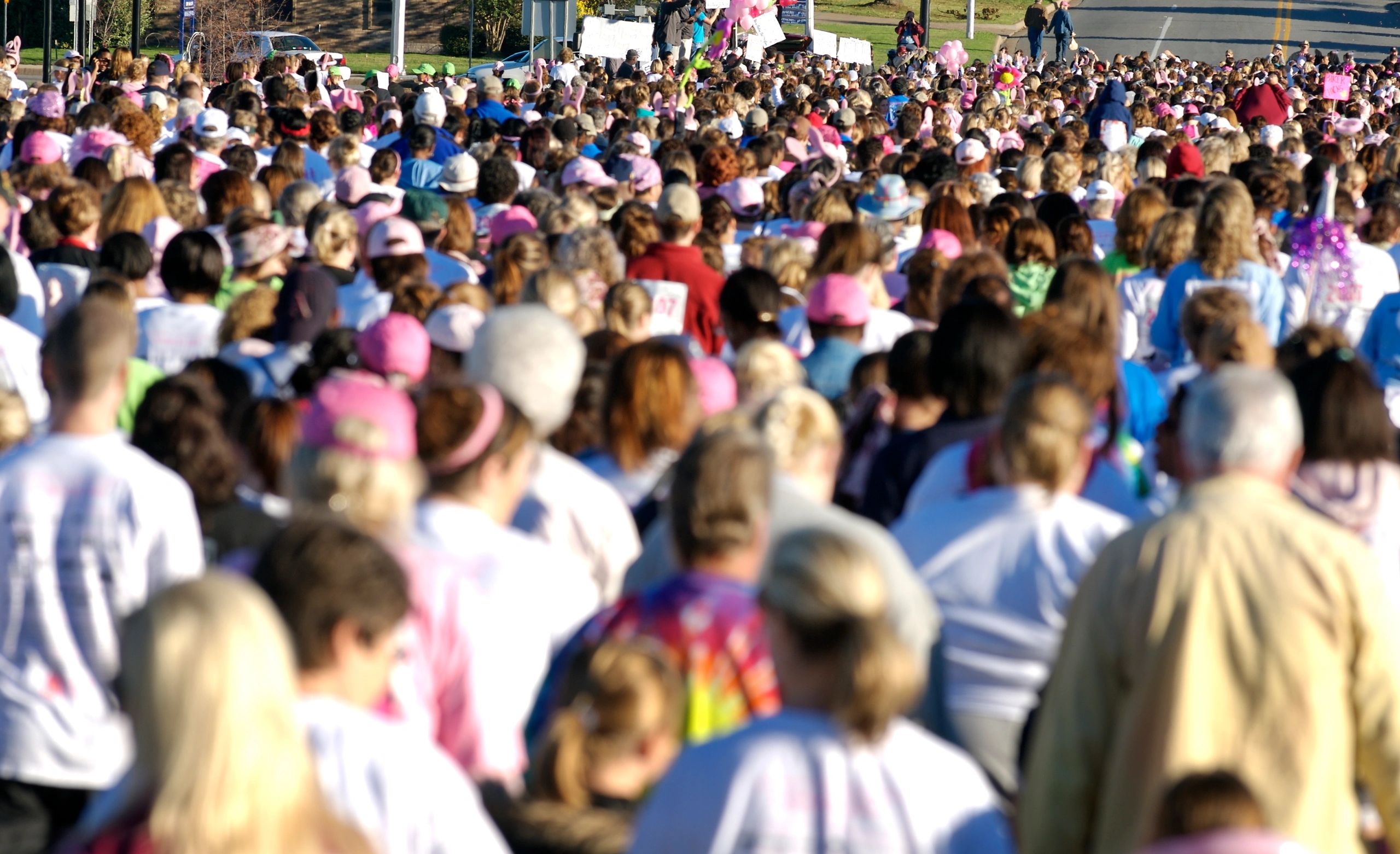 A large crowd gathered outdoors at a community event.